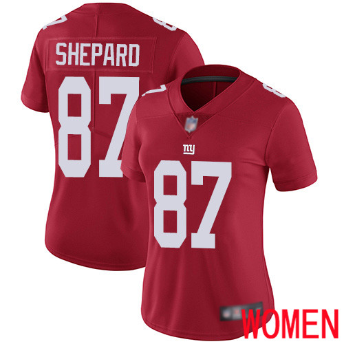 Women New York Giants 87 Sterling Shepard Red Limited Red Inverted Legend Football NFL Jersey